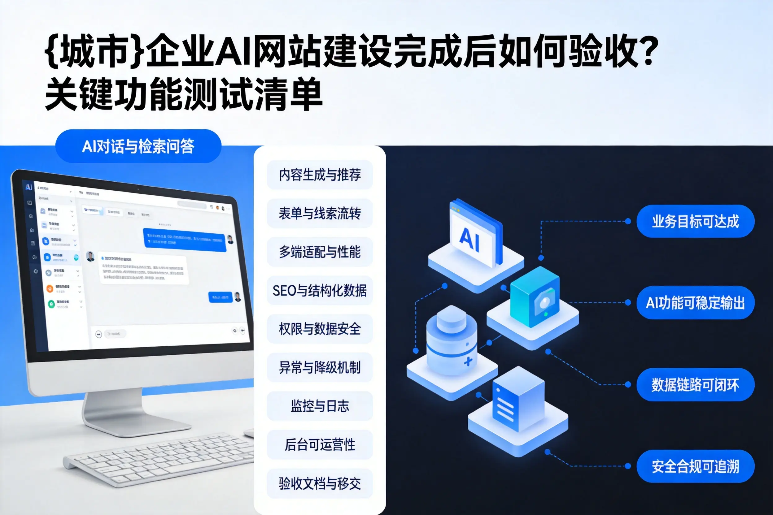 陵水企业AI网站建设完成后如何验收？关键功能测试清单