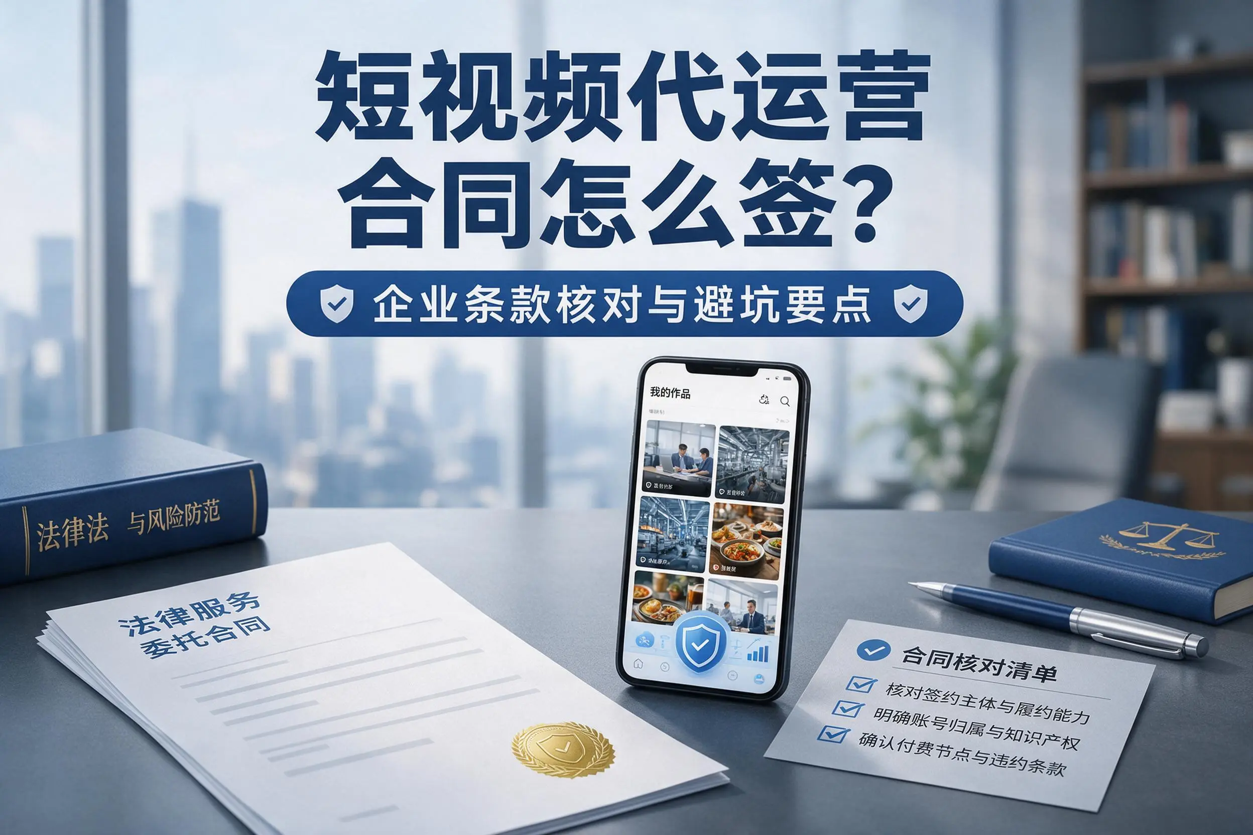 短视频代运营合同怎么签?陵水企业条款核对与避坑要点