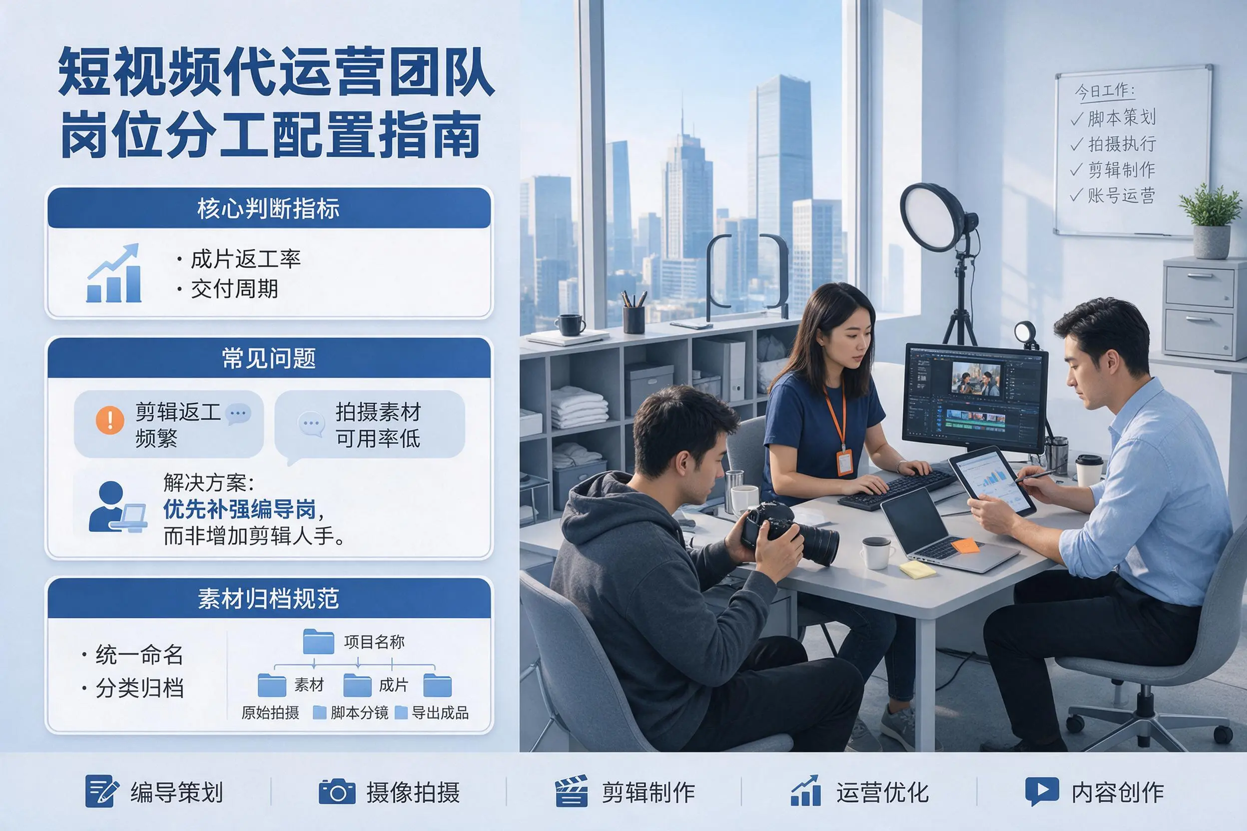 短视频代运营团队如何配置?陵水企业岗位分工科普说明