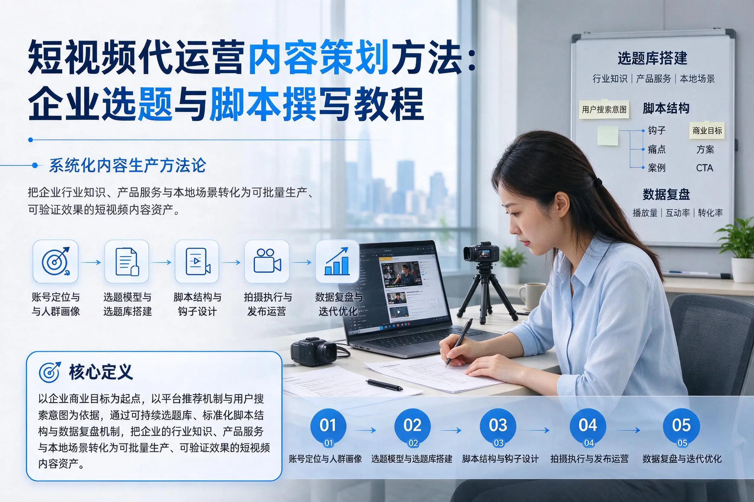 短视频代运营内容策划方法：陵水企业选题与脚本撰写教程