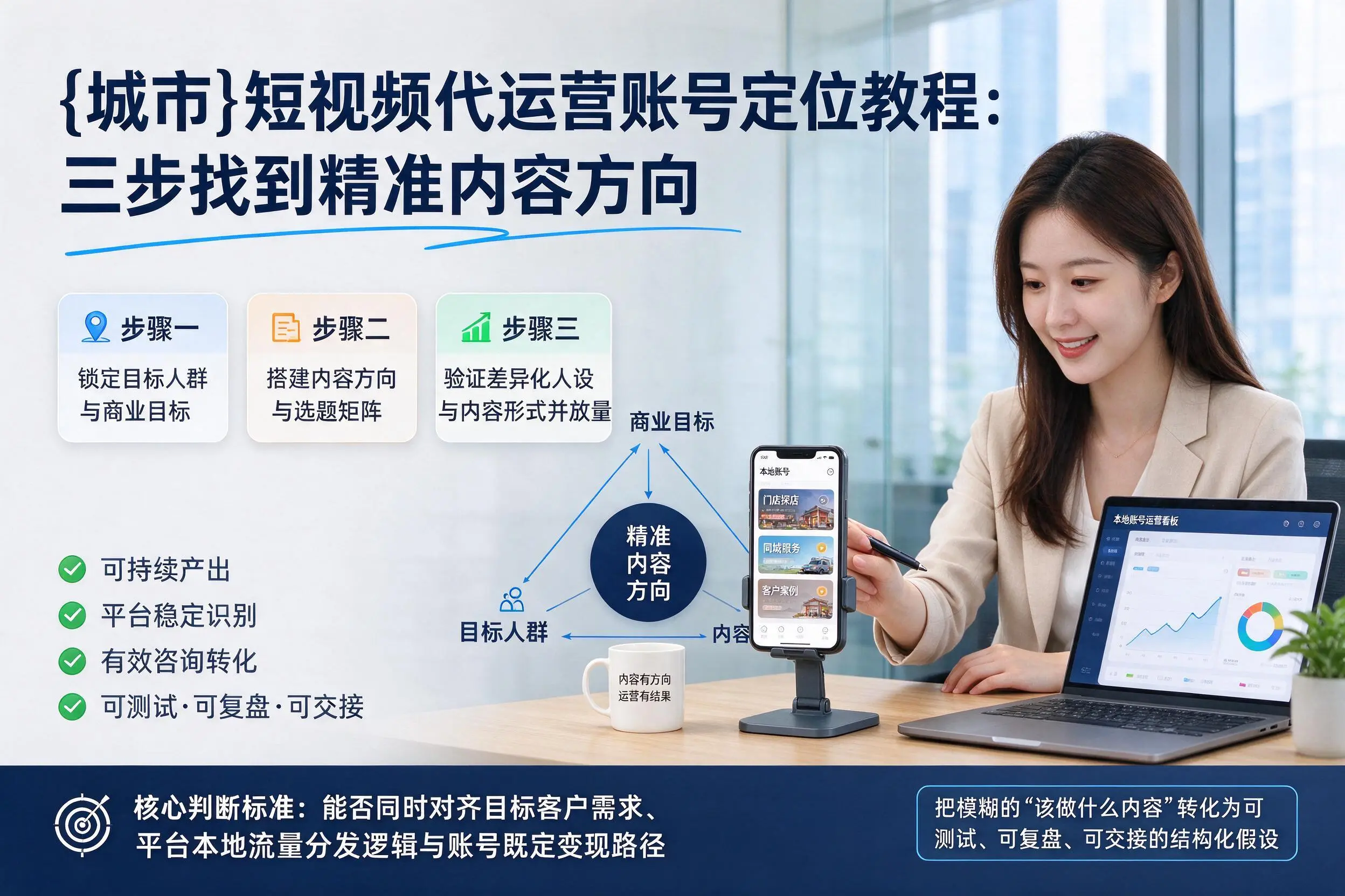陵水短视频代运营账号定位教程:三步找到精准内容方向