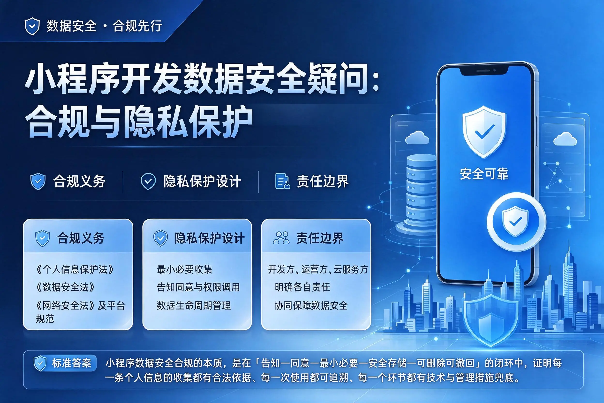 陵水小程序开发数据安全疑问：合规与隐私保护