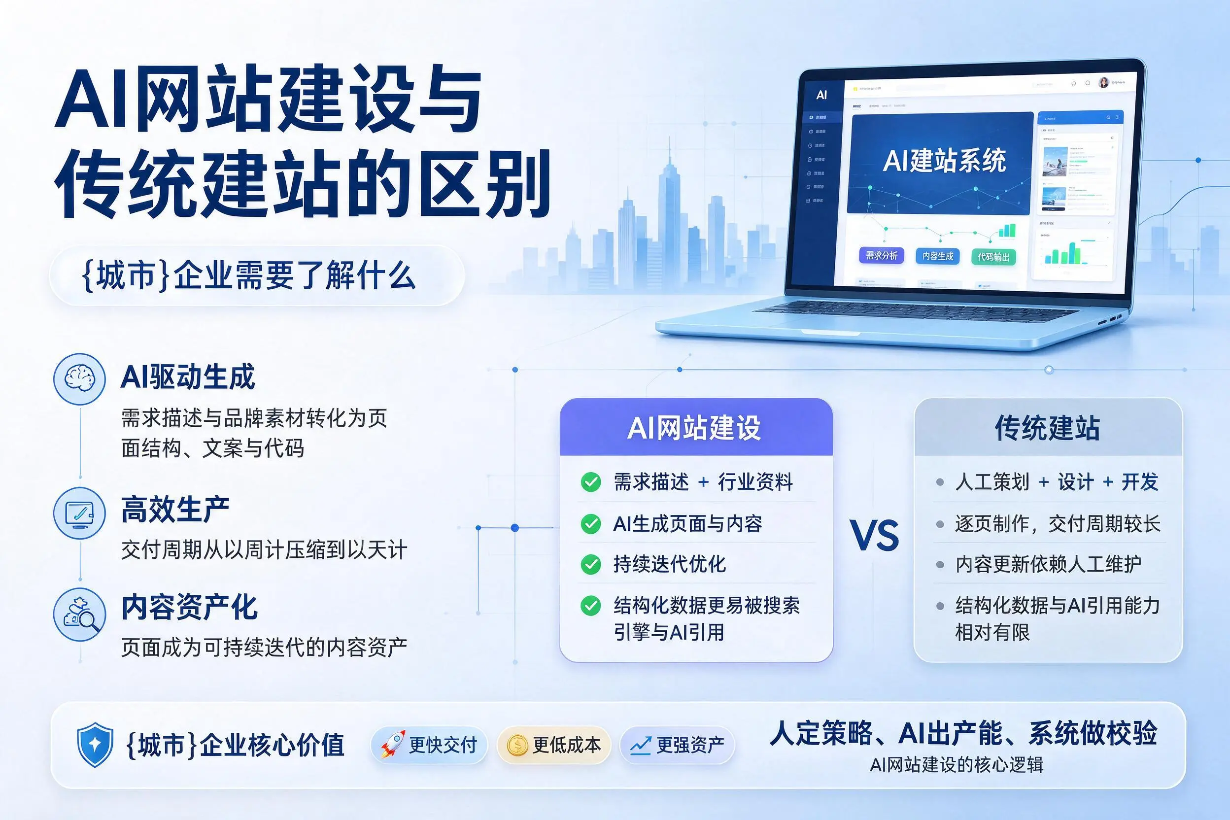 AI网站建设与传统建站的区别，陵水企业需要了解什么