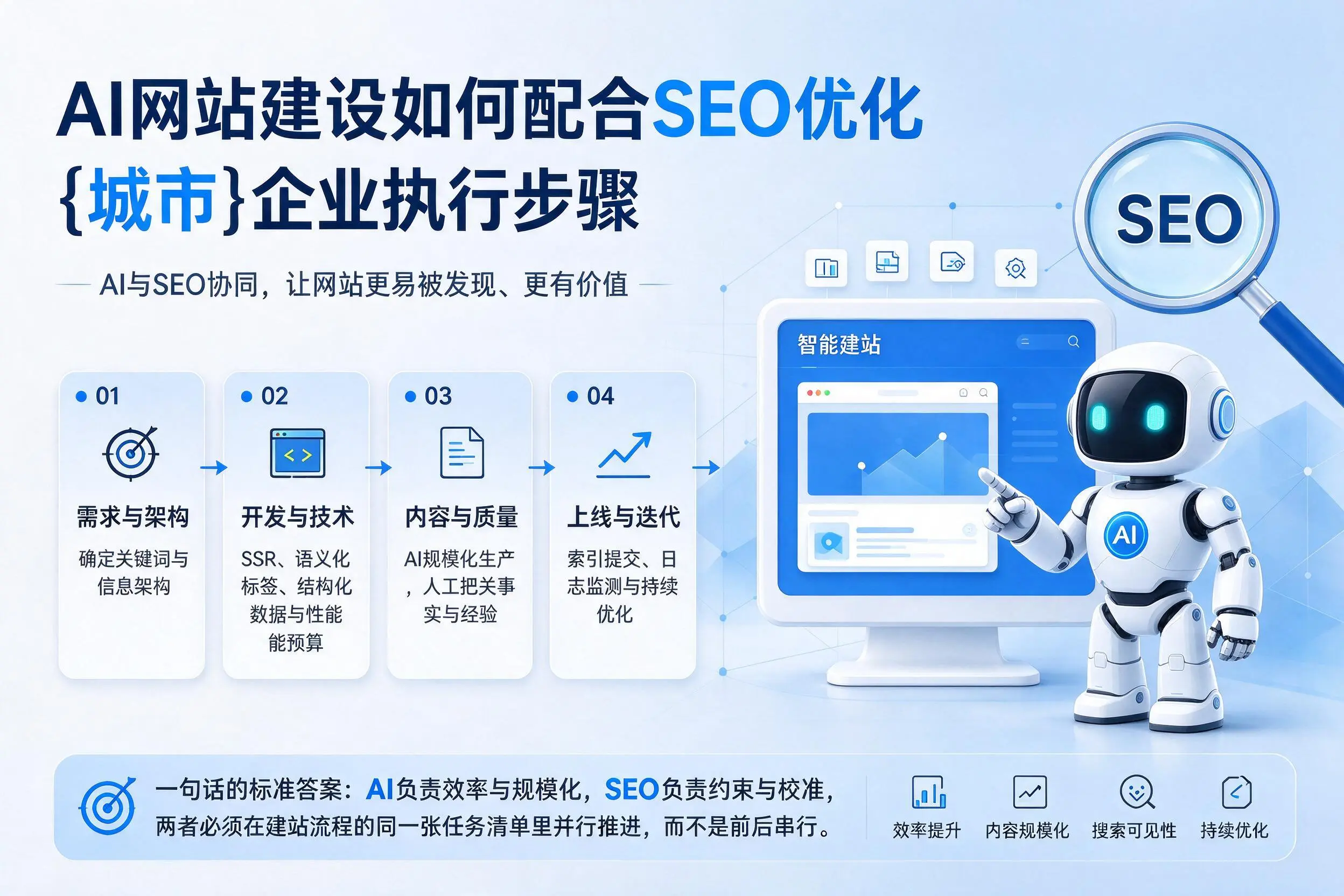 AI网站建设如何配合SEO优化，陵水企业执行步骤