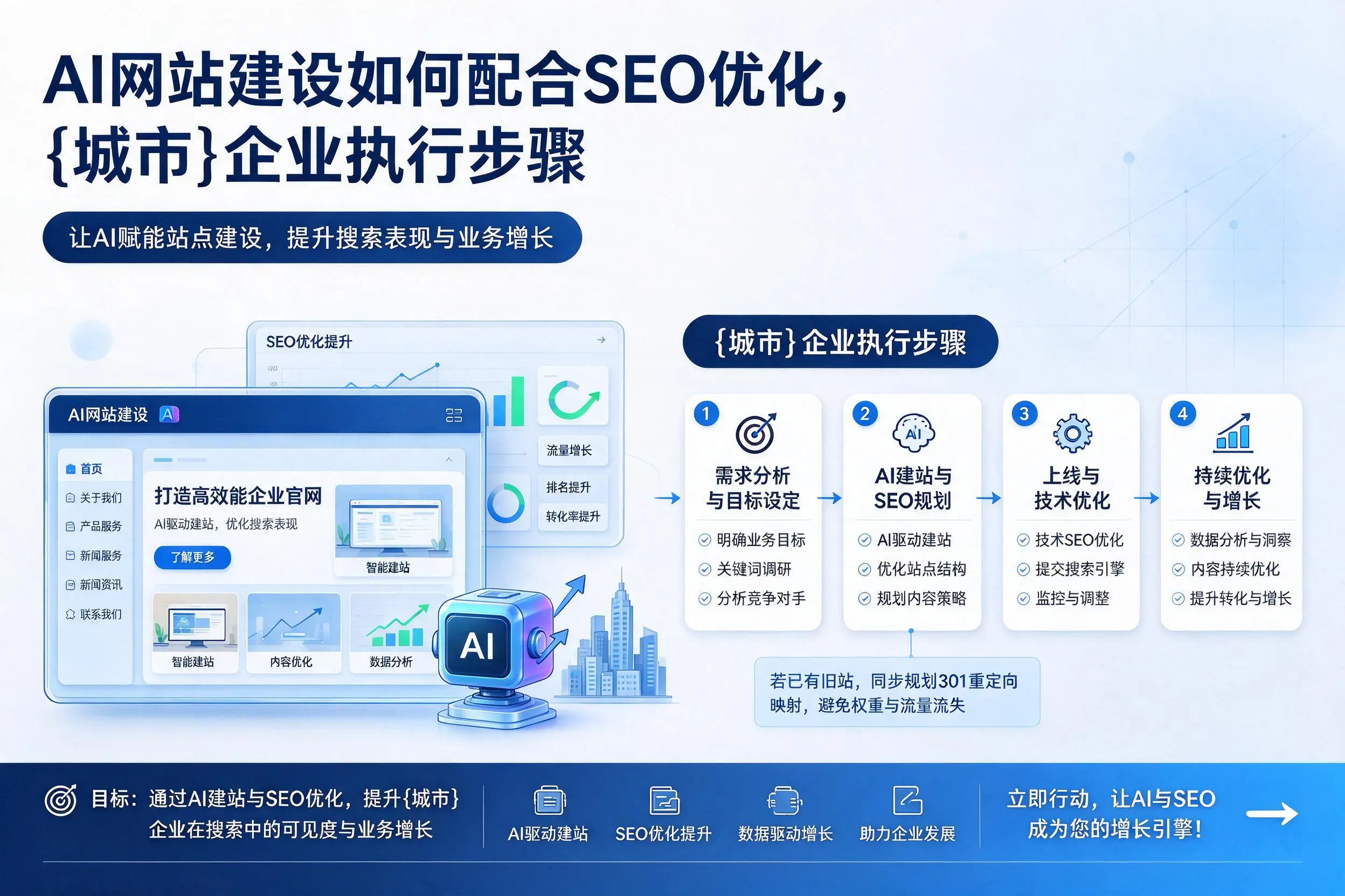 AI网站建设如何配合SEO优化，陵水企业执行步骤