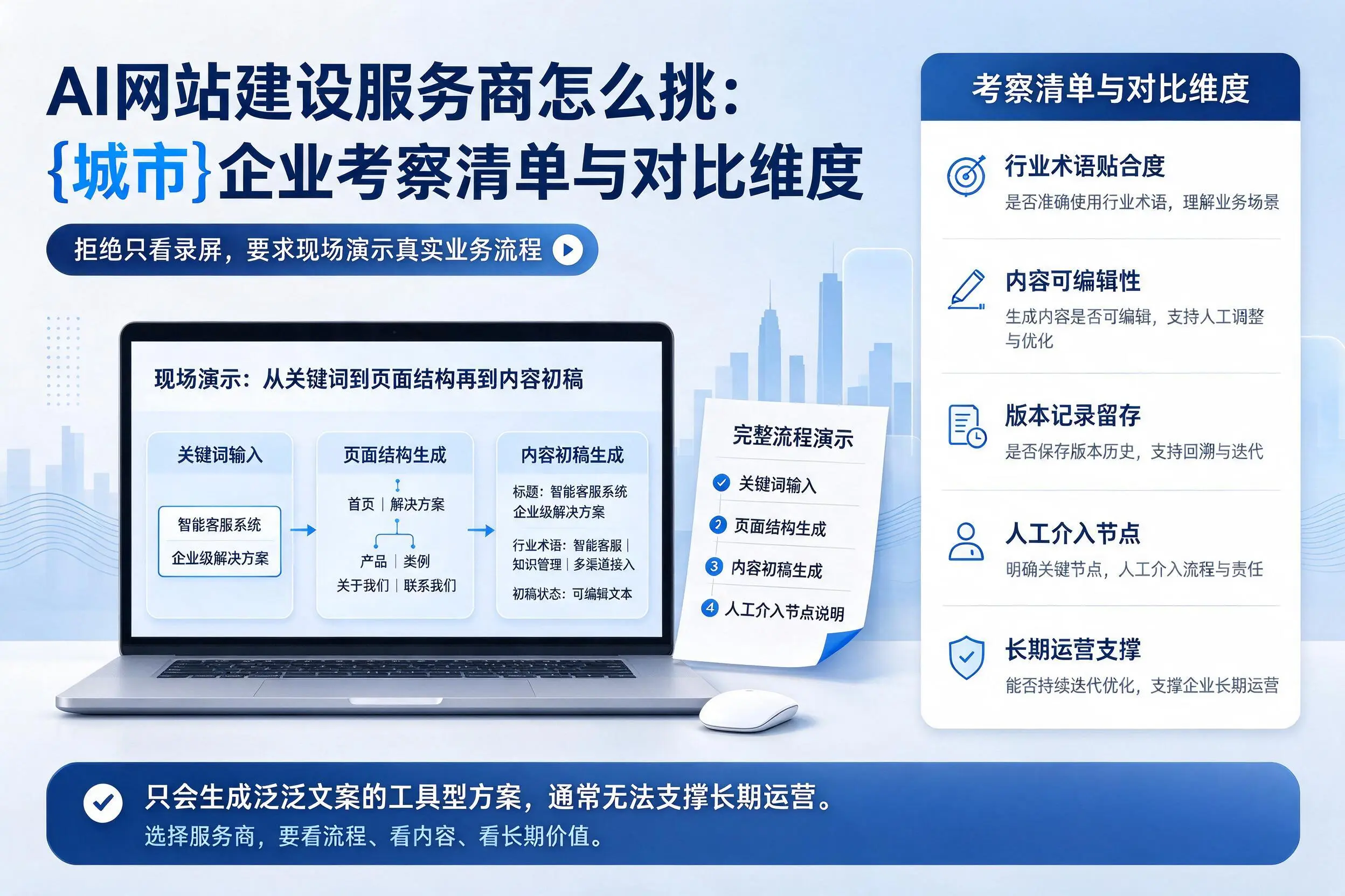 AI网站建设服务商怎么挑:陵水企业考察清单与对比维度