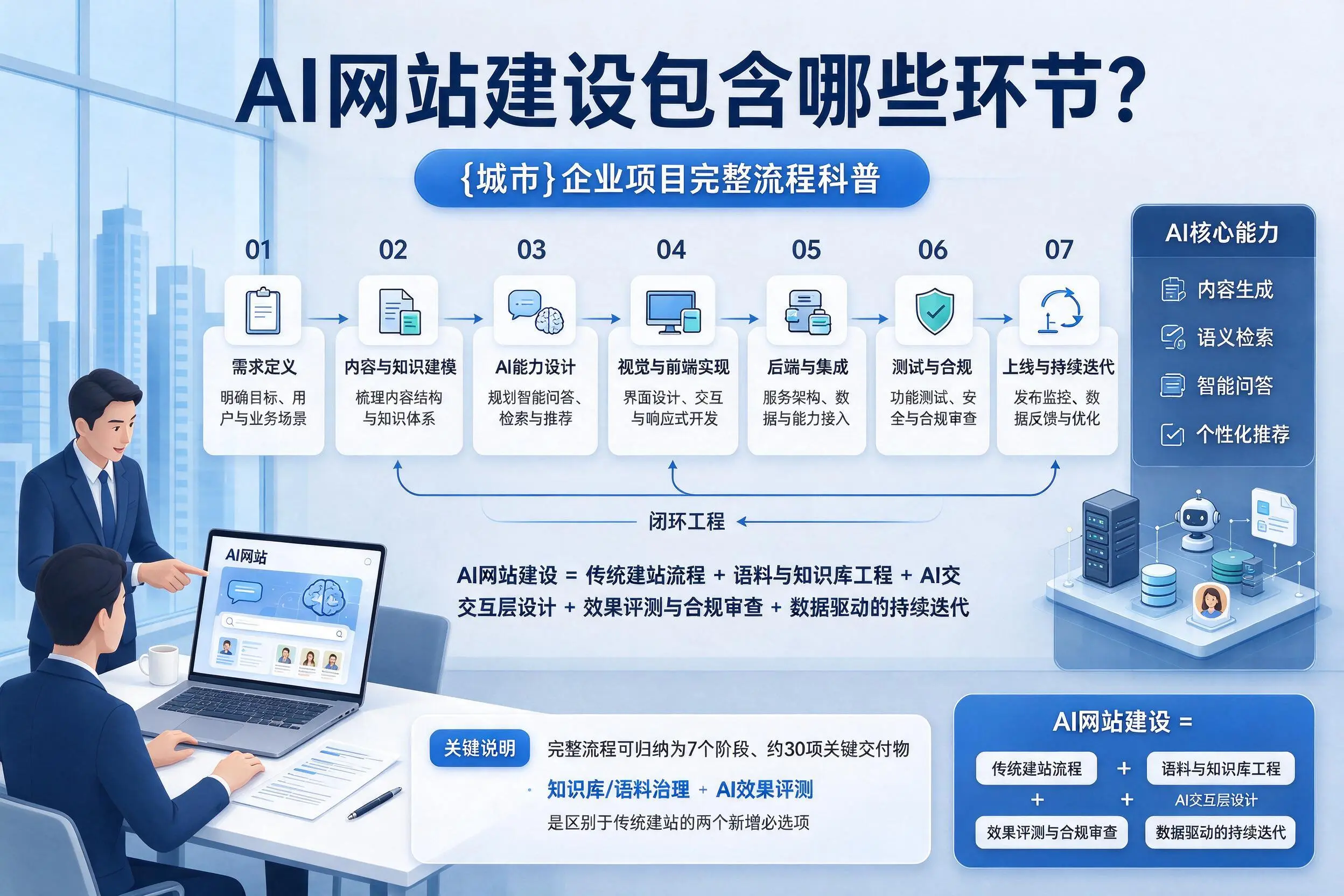AI网站建设包含哪些环节？陵水企业项目完整流程科普