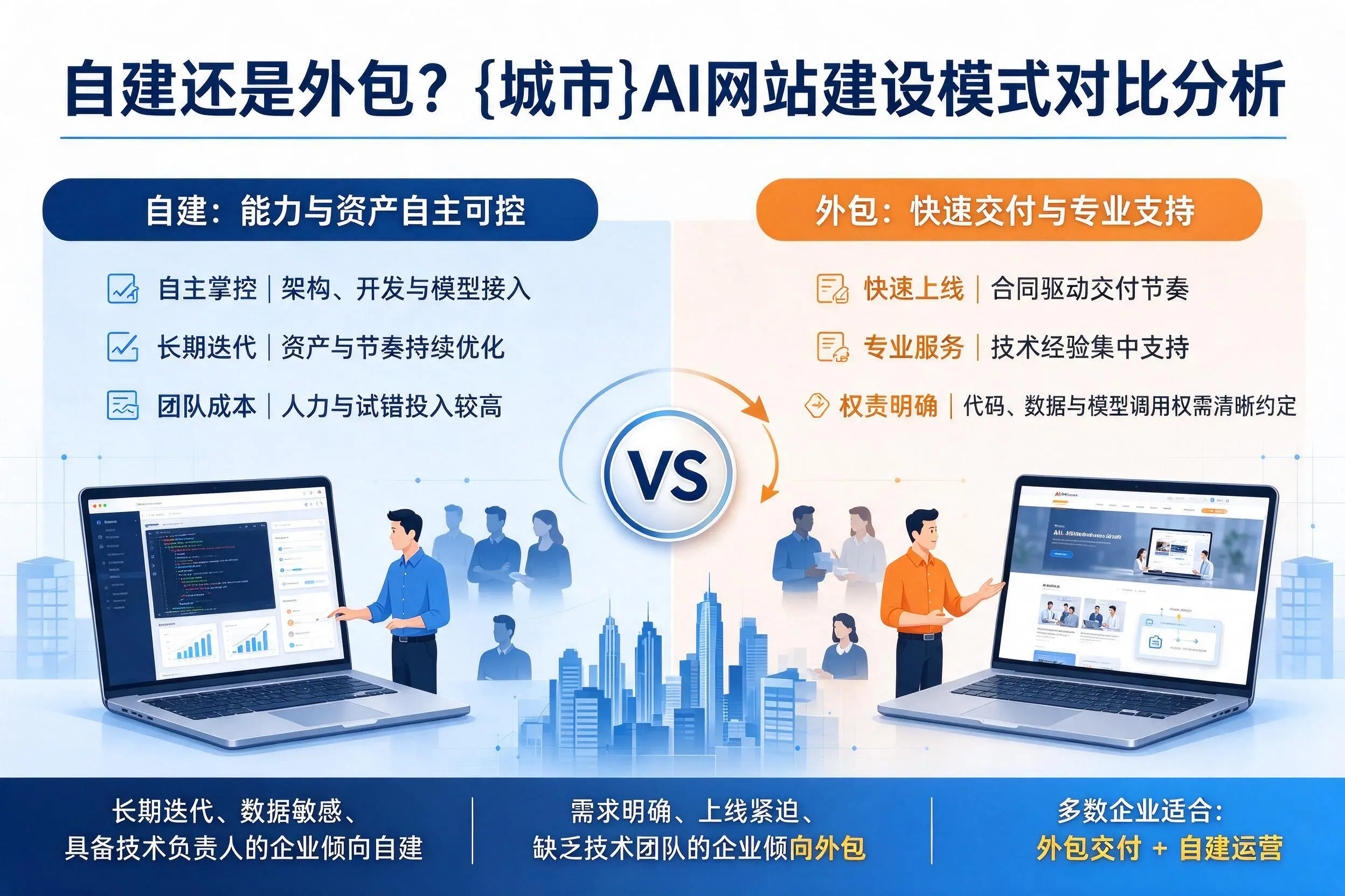 自建还是外包?陵水AI网站建设模式对比分析