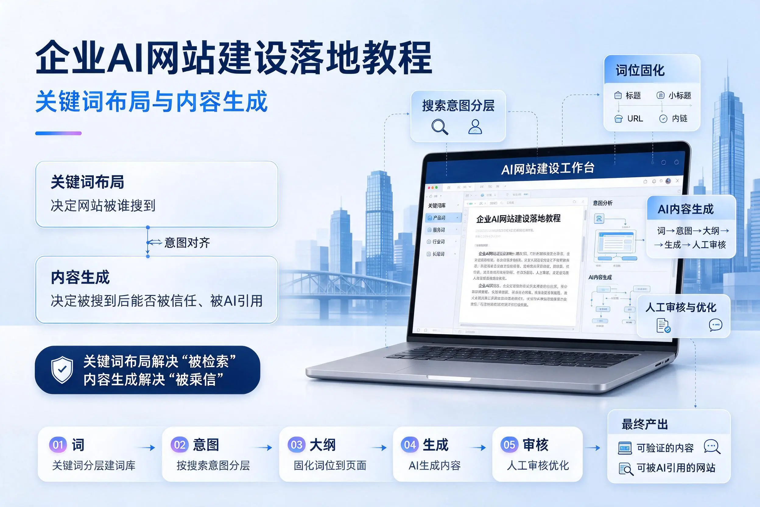 陵水企业AI网站建设落地教程:关键词布局与内容生成
