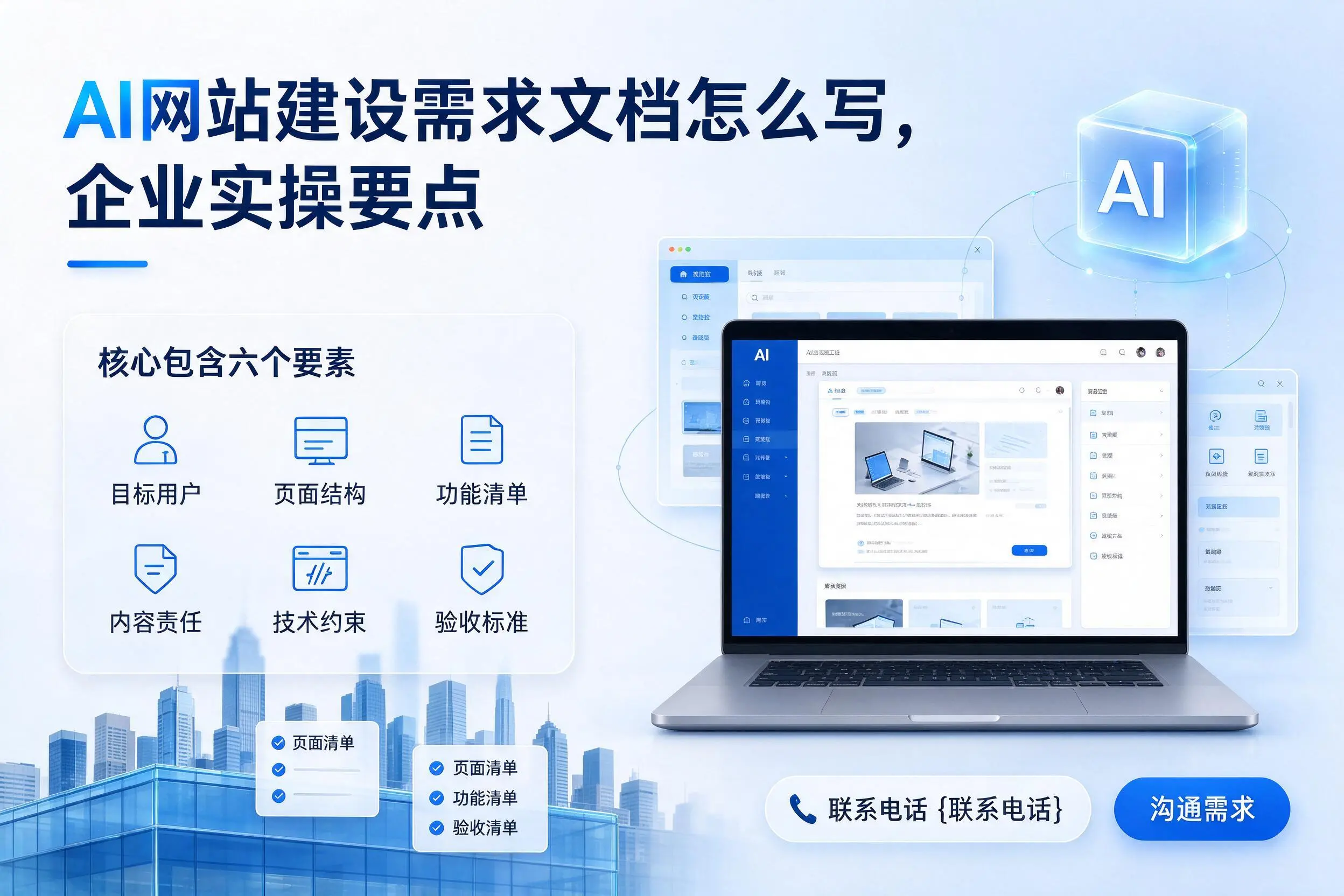 AI网站建设需求文档怎么写,陵水企业实操要点